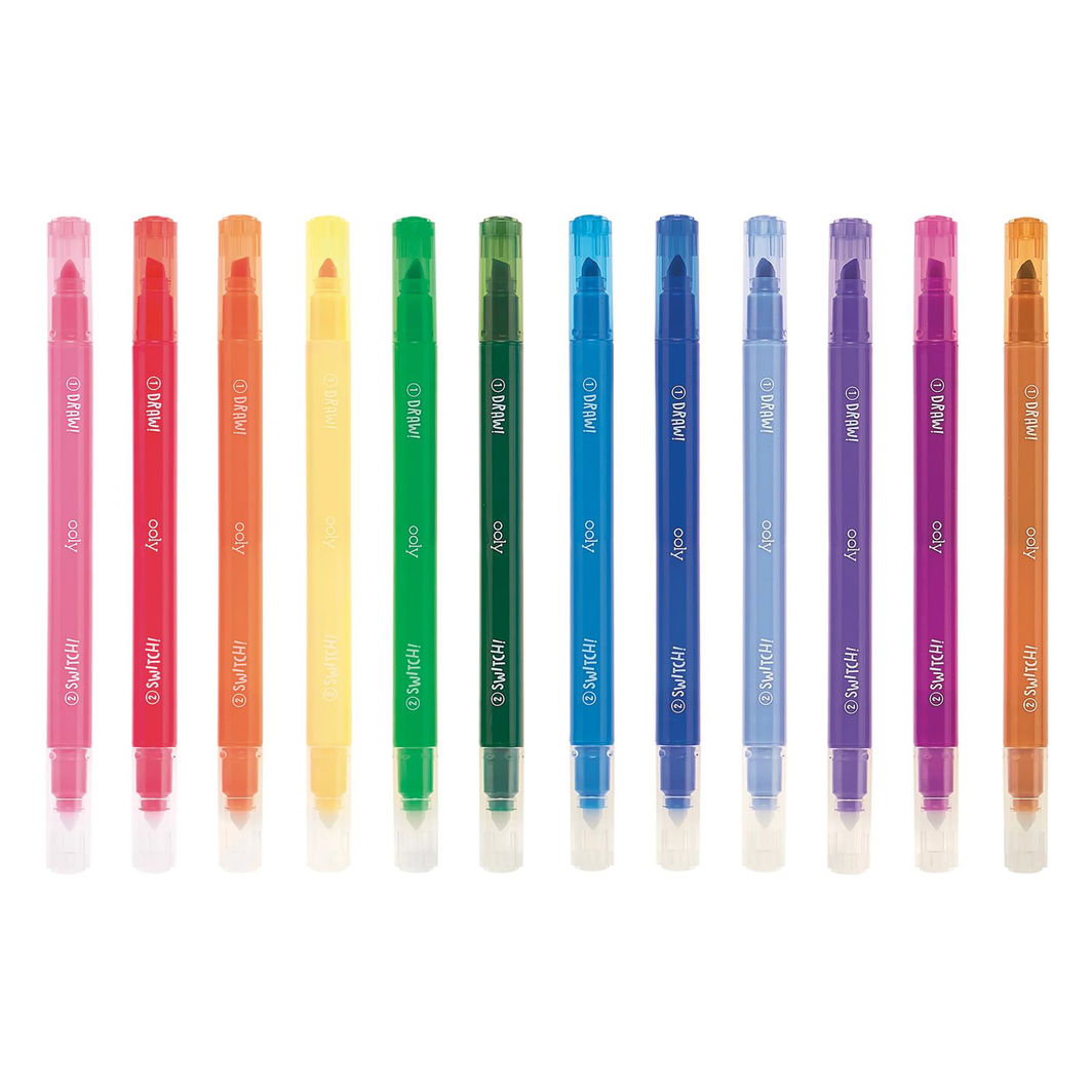 Ooly Switch-eroo Magic Markers, 12 pcs