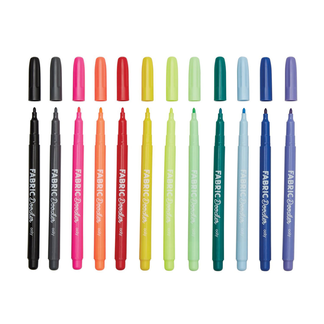 Ooly Fabric Markers 12 pcs, Doodlers