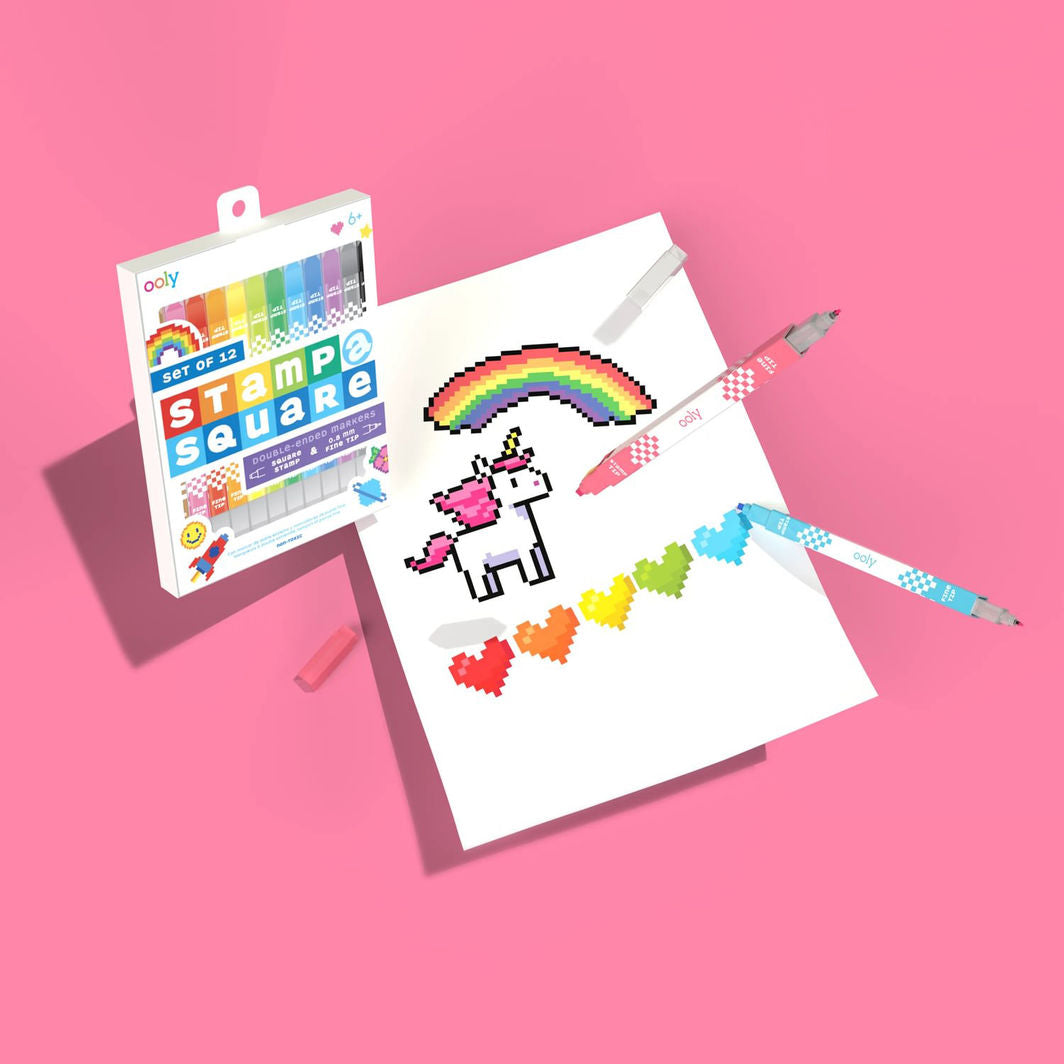 Ooly Marker Set of 12, Double-Sided - Stamp a Square
