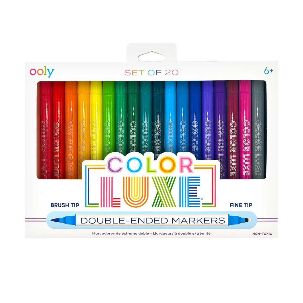 OOLY Coloring Pens Set, 20 Pieces, Double-Sided - Color Luxe
