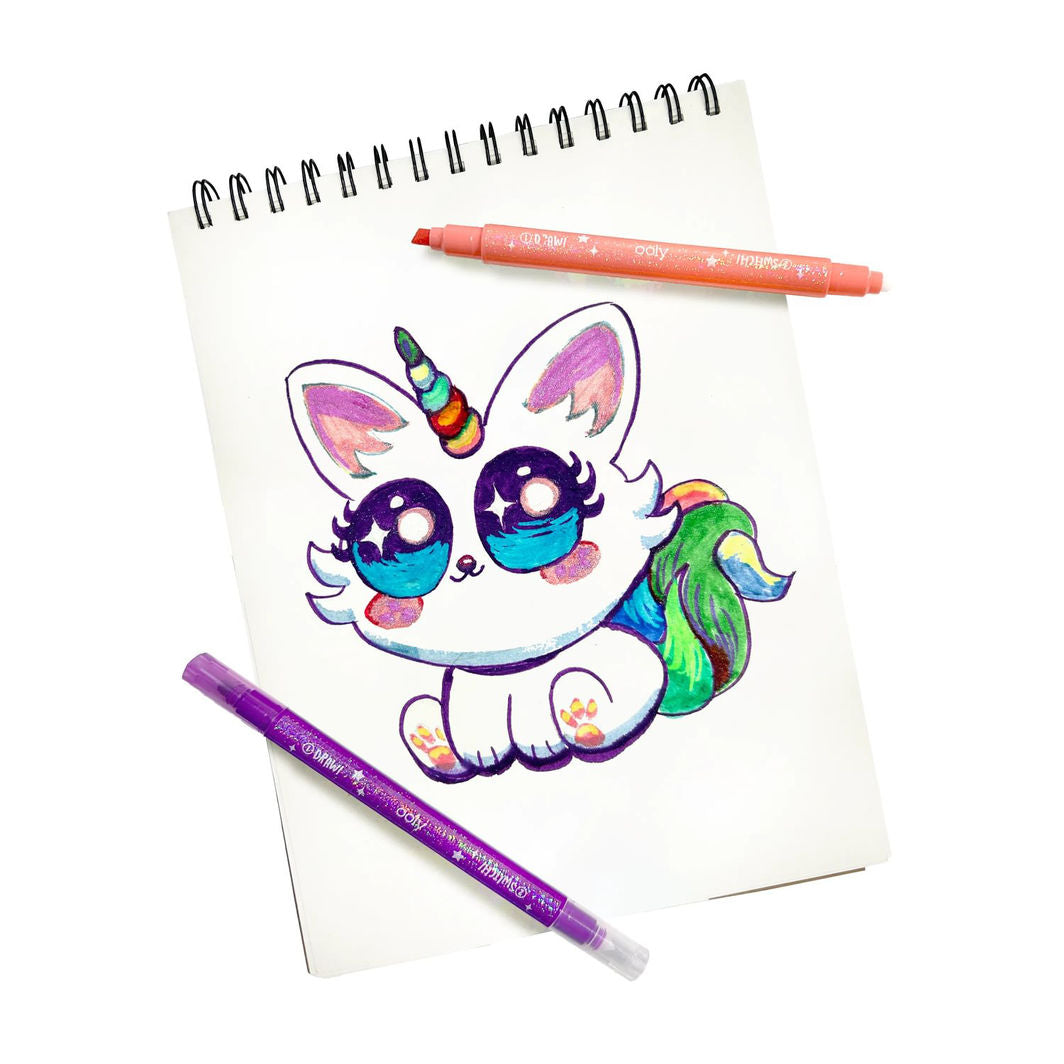 Ooly Magic Markers Set of 12, Switch-eroo Glitter