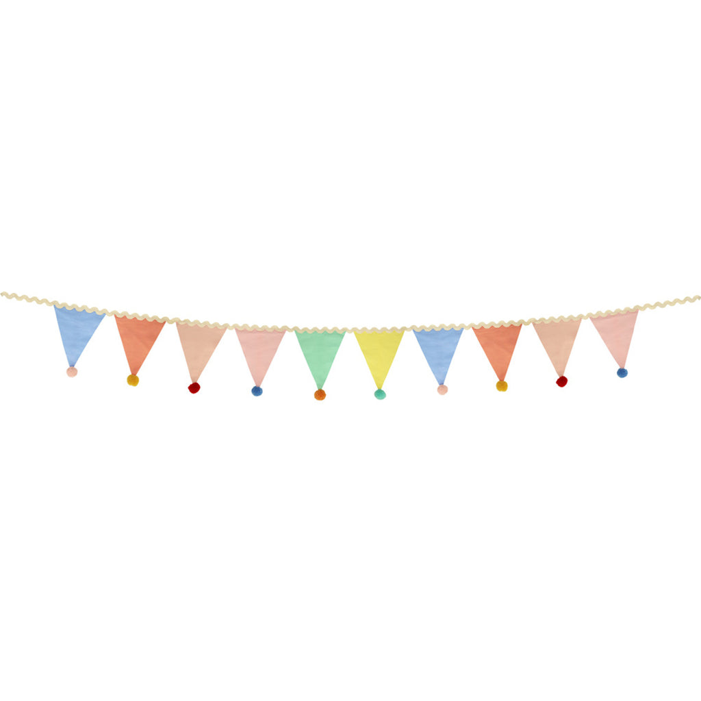 Meri Meri Garland, Pastel Bunting with Small Pom Poms 1.8 Meters