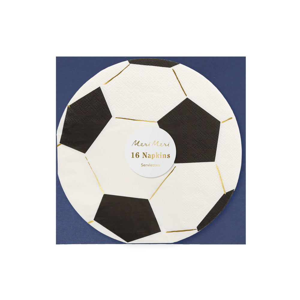 Meri Meri Napkins, Size S, Soccer Design – Set of 16