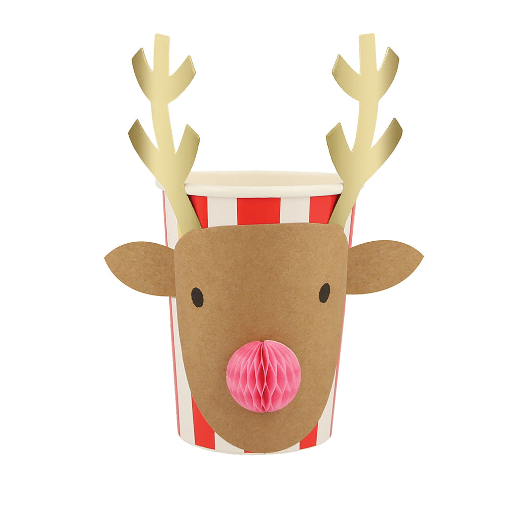 Meri Meri Paper Cups, Christmas Honeycomb - Set of 8