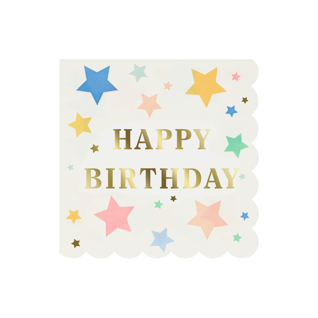 Meri Meri Napkins Size L – Happy Birthday Stars, Set of 16