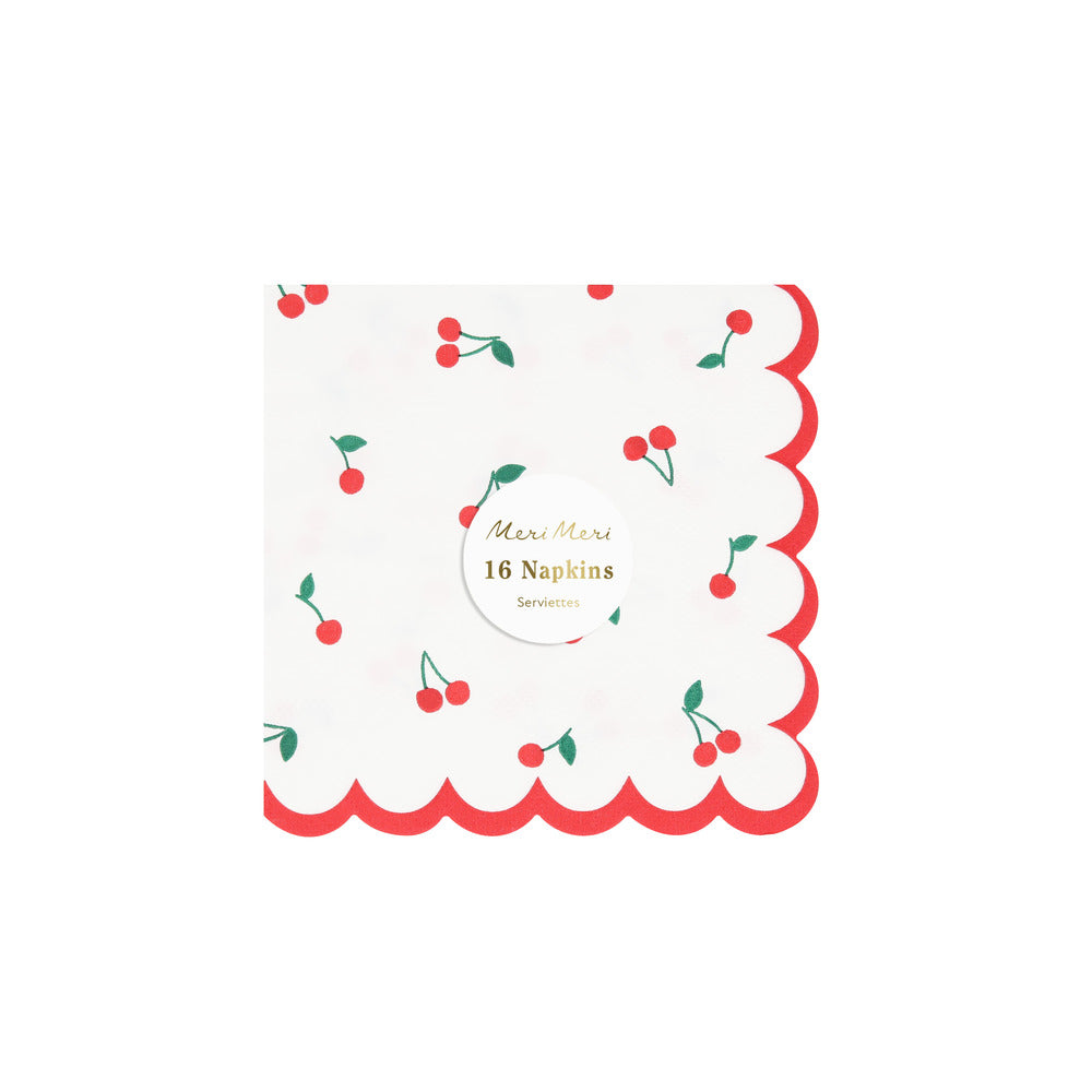 Meri Meri Napkins Size S, Cherry - Pack of 16