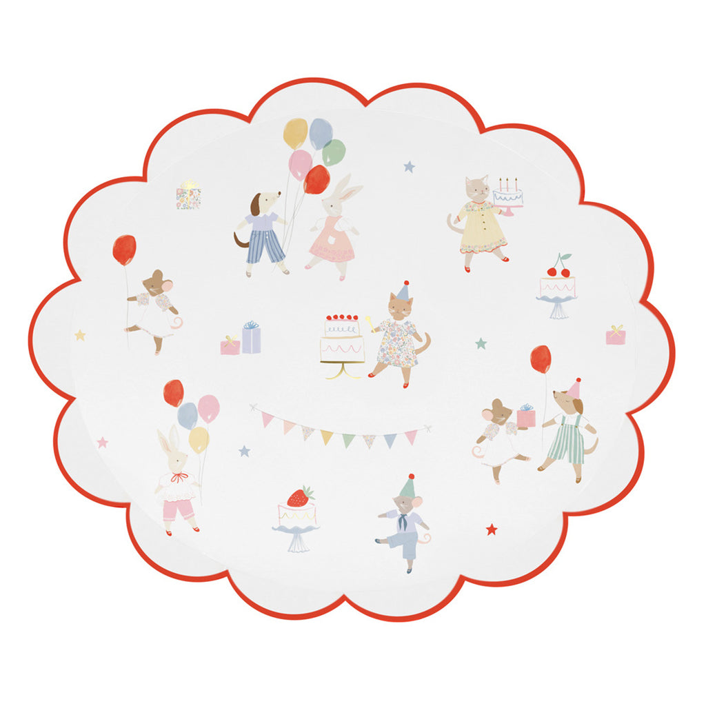 Meri Meri Paper Plates, Size L, Animal Friends - Set of 8