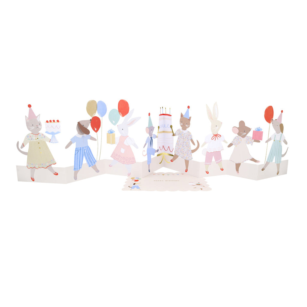 Meri Meri Birthday Card, Animal Friends