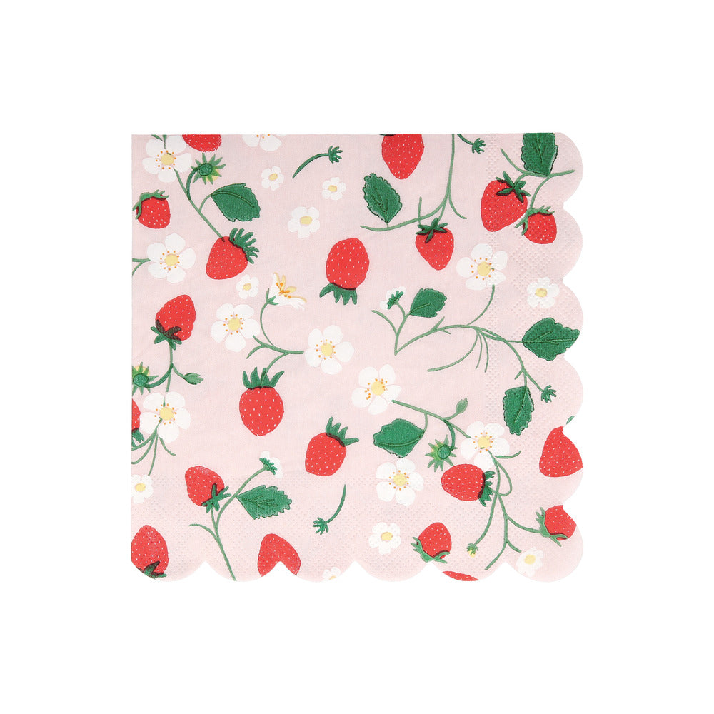 Meri Meri Large Napkins, Strawberry – Set of 16