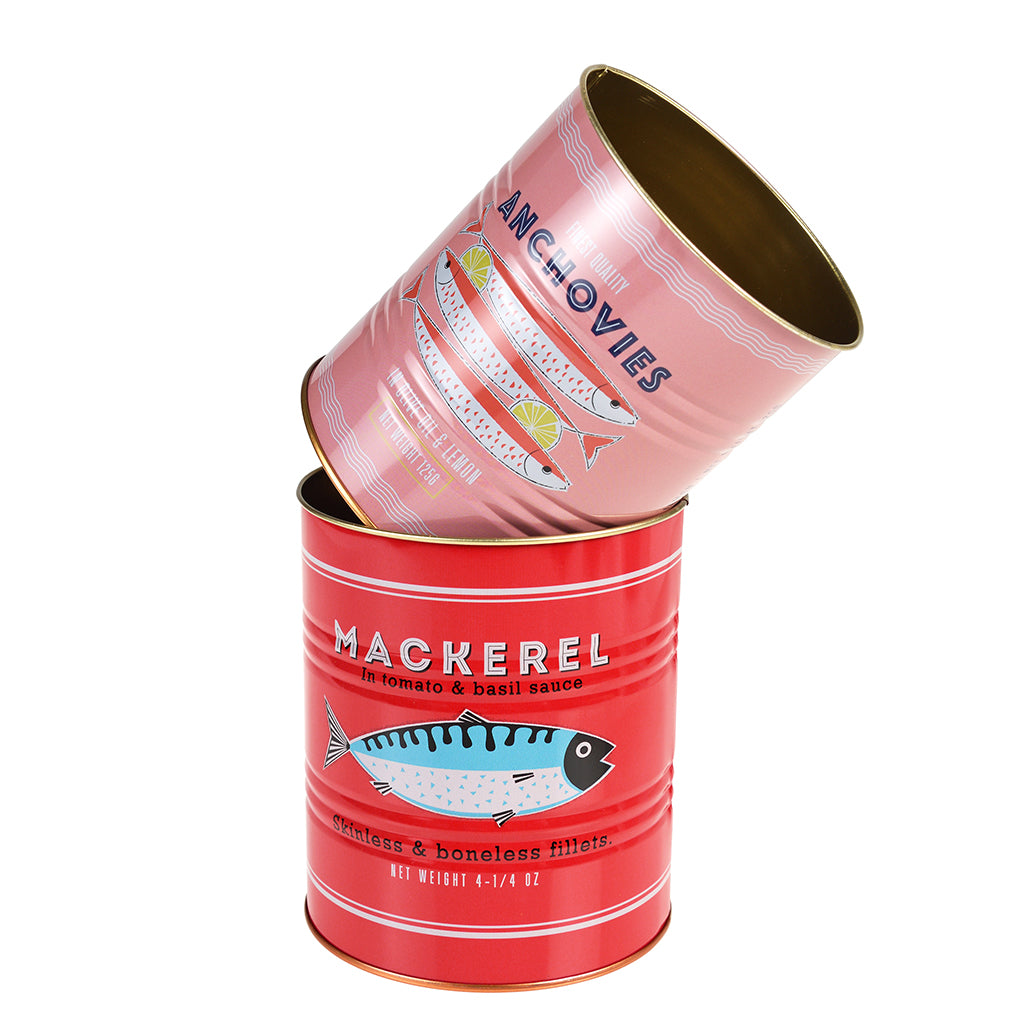 Rex London Medium Metal Storage Tins, Set of 2 - Fish