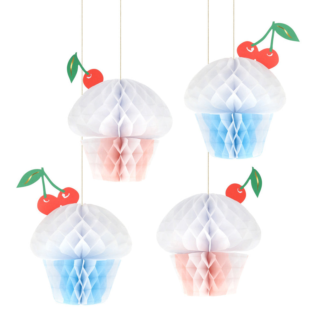 Meri Meri Honeycomb Cupcake Decorations, 4 pcs