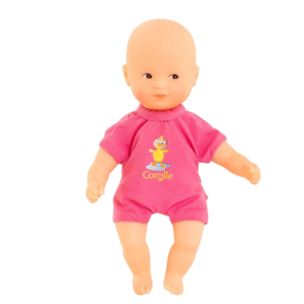 Corolle mini badedukke 20 cm, Pink m. andemotiv