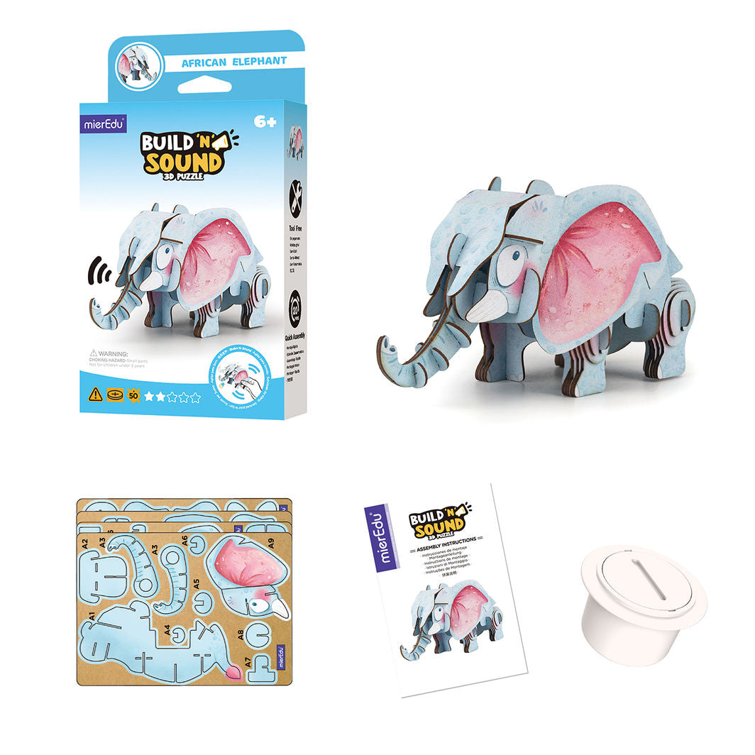 mierEdu 3D Puzzle with Sound, Elephant