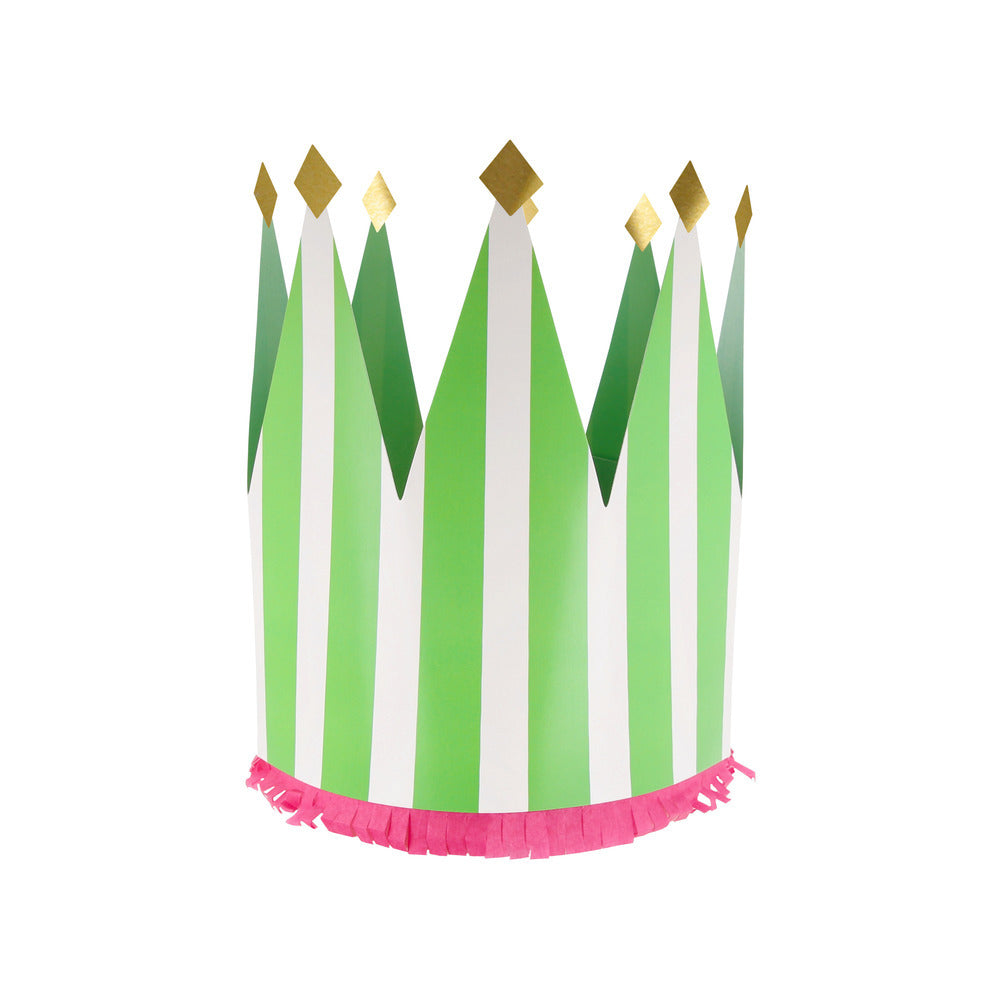 Meri Meri Paper Crowns, Striped – Set of 8