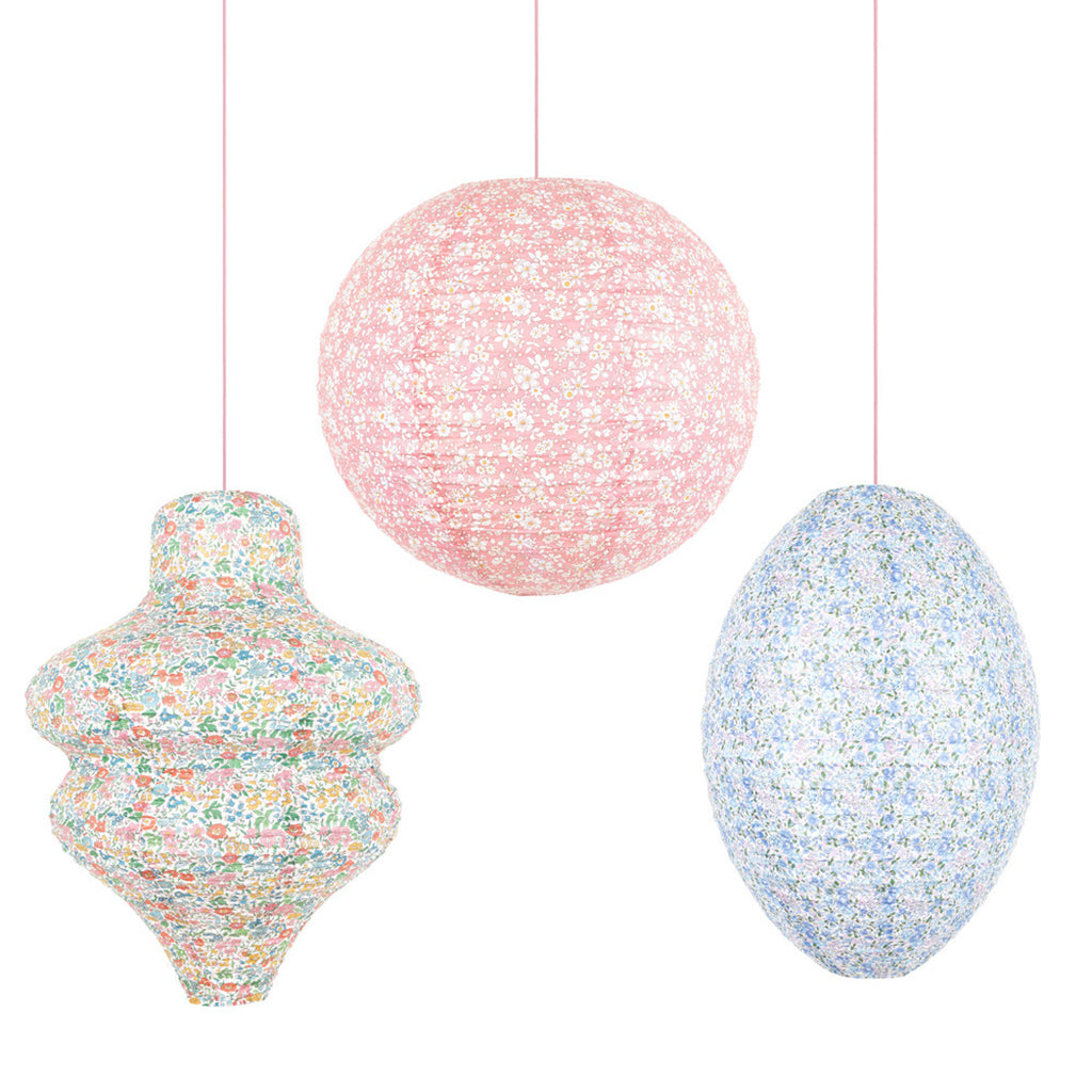 Meri Meri x Liberty Lanterns, Floral Pastel - Set of 3