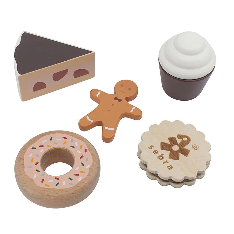 Sebra Wooden Play Food – Cakes & Biscuits