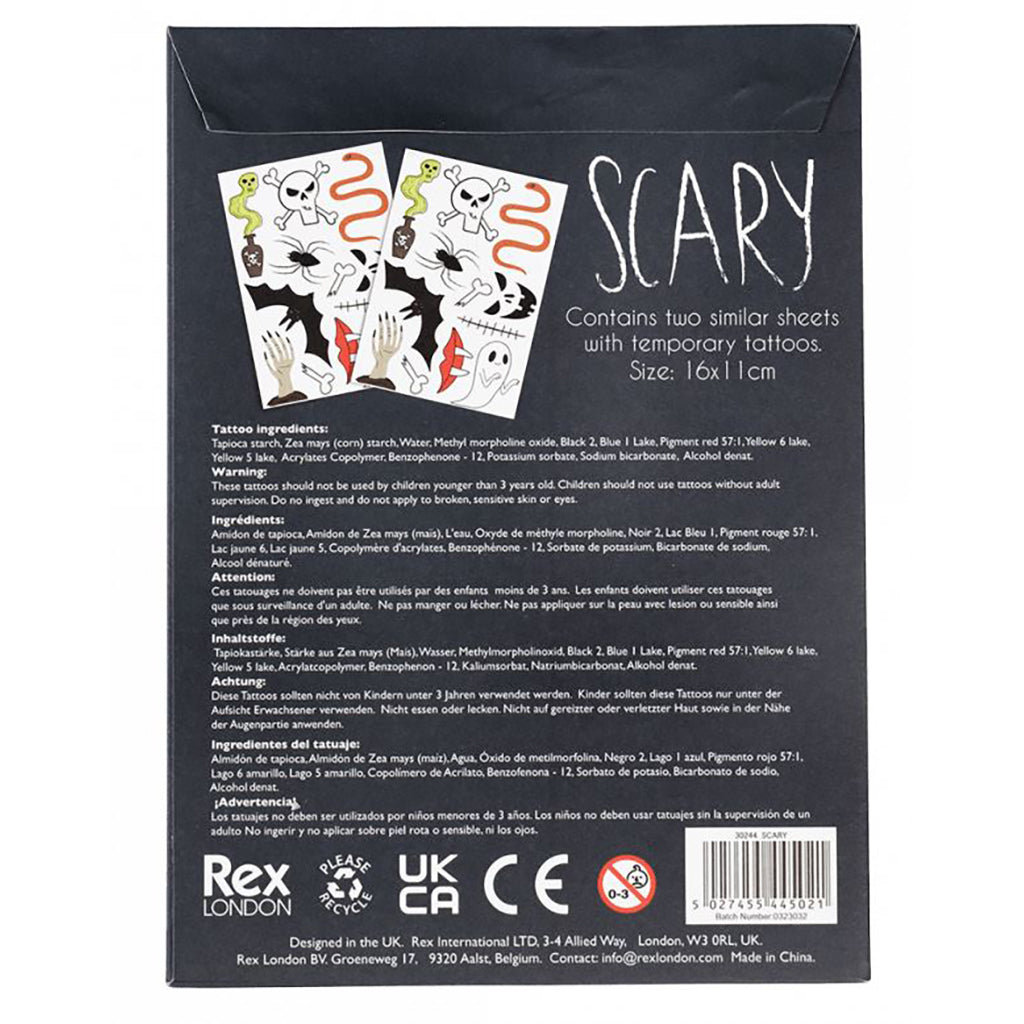 Rex London Halloween Tattoos, Scary