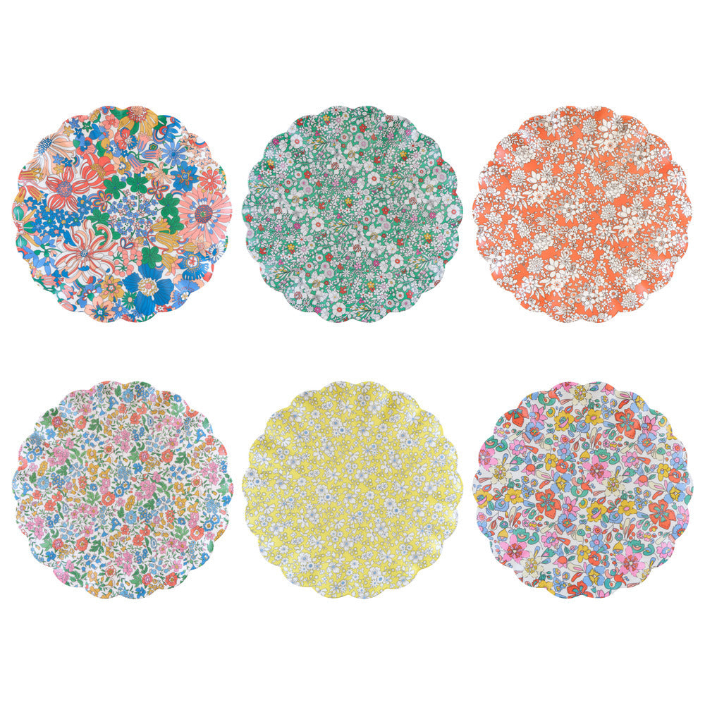 Meri Meri x Liberty Plates Size L, Garden Party – 6 pcs.