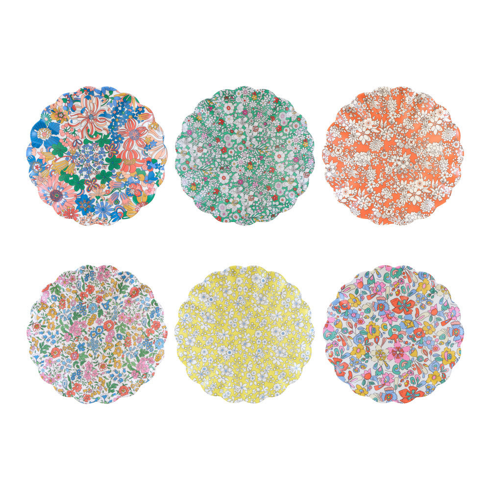 Meri Meri x Liberty Plates Size S, Garden Party - 6 pcs.