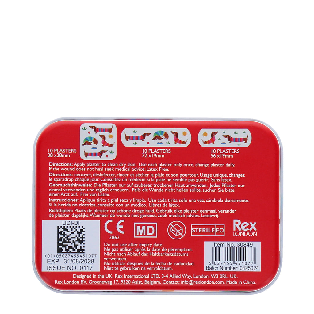 Rex London Bandages, Pack of 30 - Sunny Dachshund