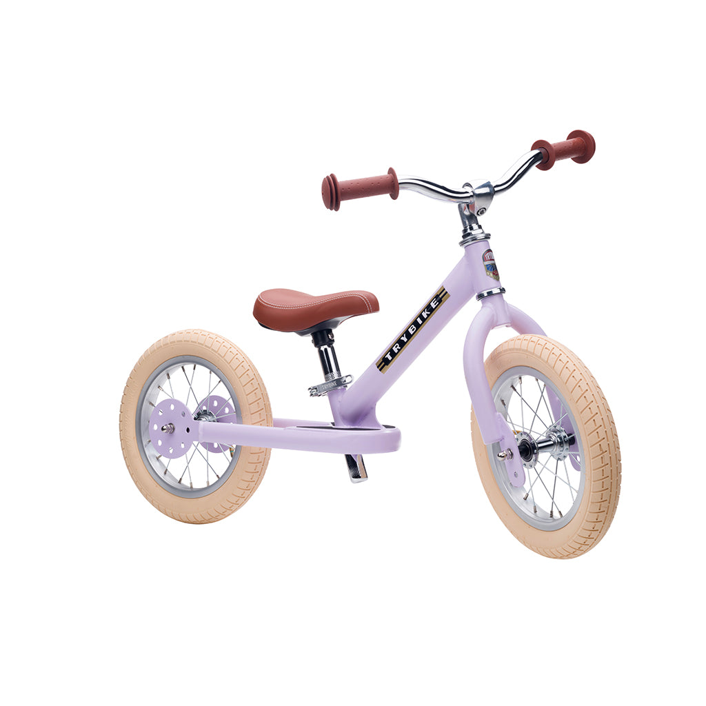 Trybike Balance Bike, Vintage Purple with Retro Look