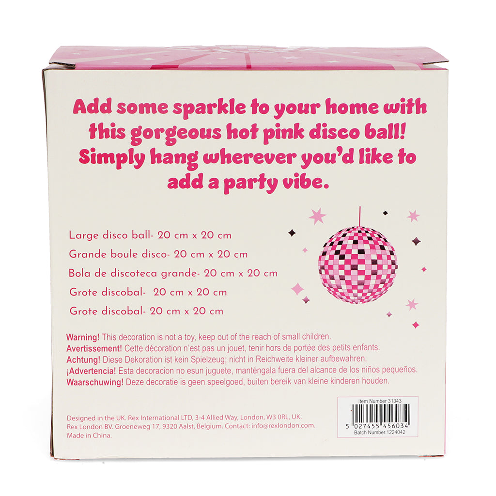 Rex London Disco Ball 20 cm, Pink
