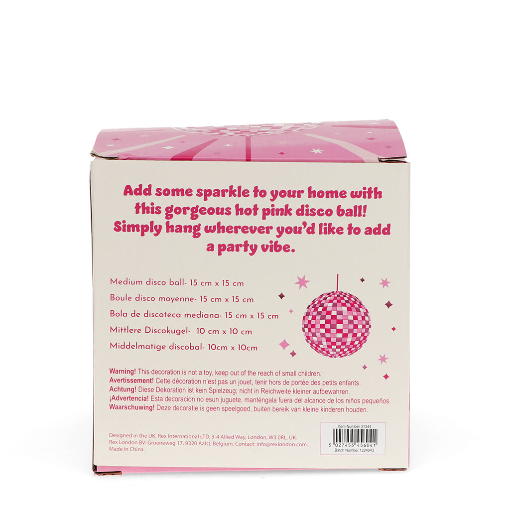 Rex London Disco Ball 15 cm, Pink