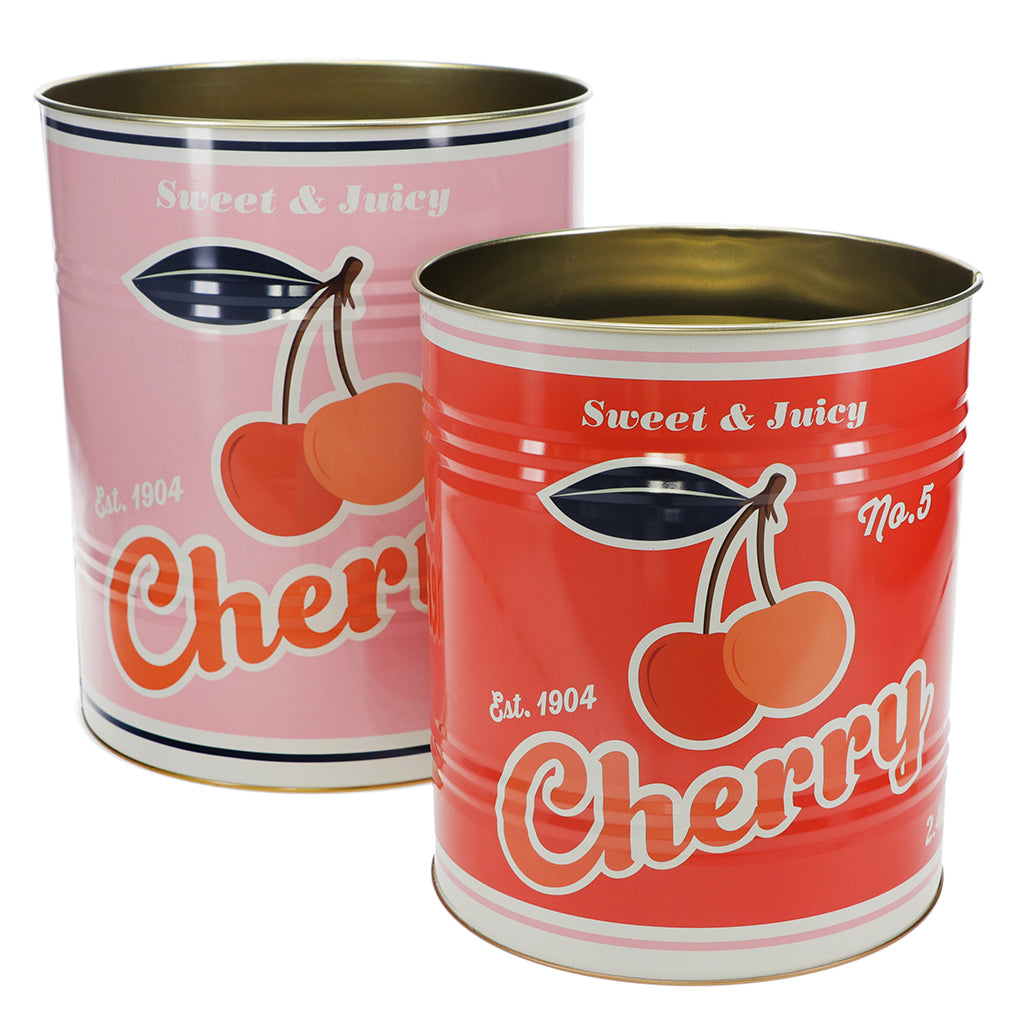 Rex London XL Metal Storage Tins, Set of 2 - Cherry