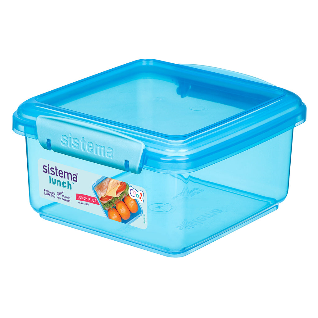Sistema Lunch Plus Lunch Box with Single Compartment, 1.2L – Blue