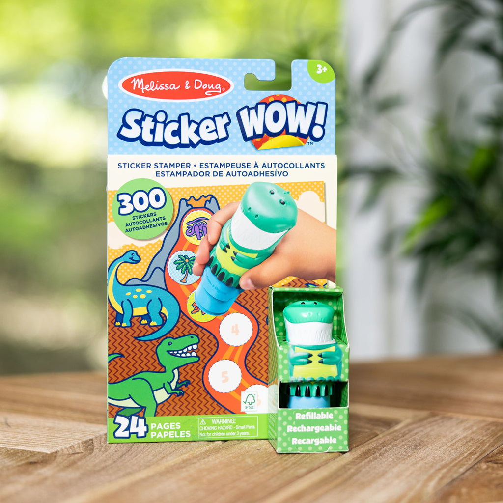Melissa & Doug Wow! Activity Pad, Create-Your-Own Sticker Stamps - Dinosaur