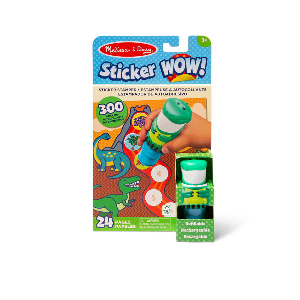 Melissa & Doug Wow! Activity Pad, Create-Your-Own Sticker Stamps - Dinosaur