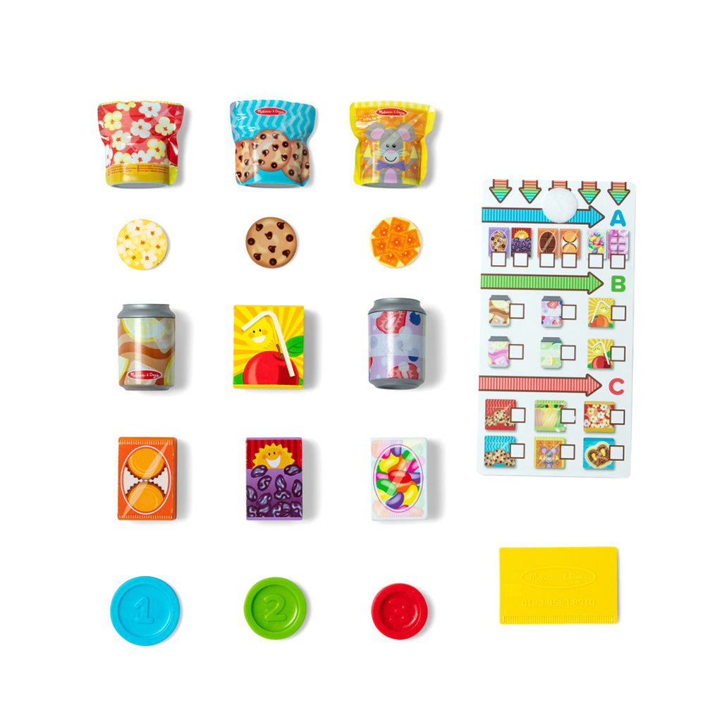 Melissa & Doug Play Food, Snack Vending Machine – 16-Piece Set