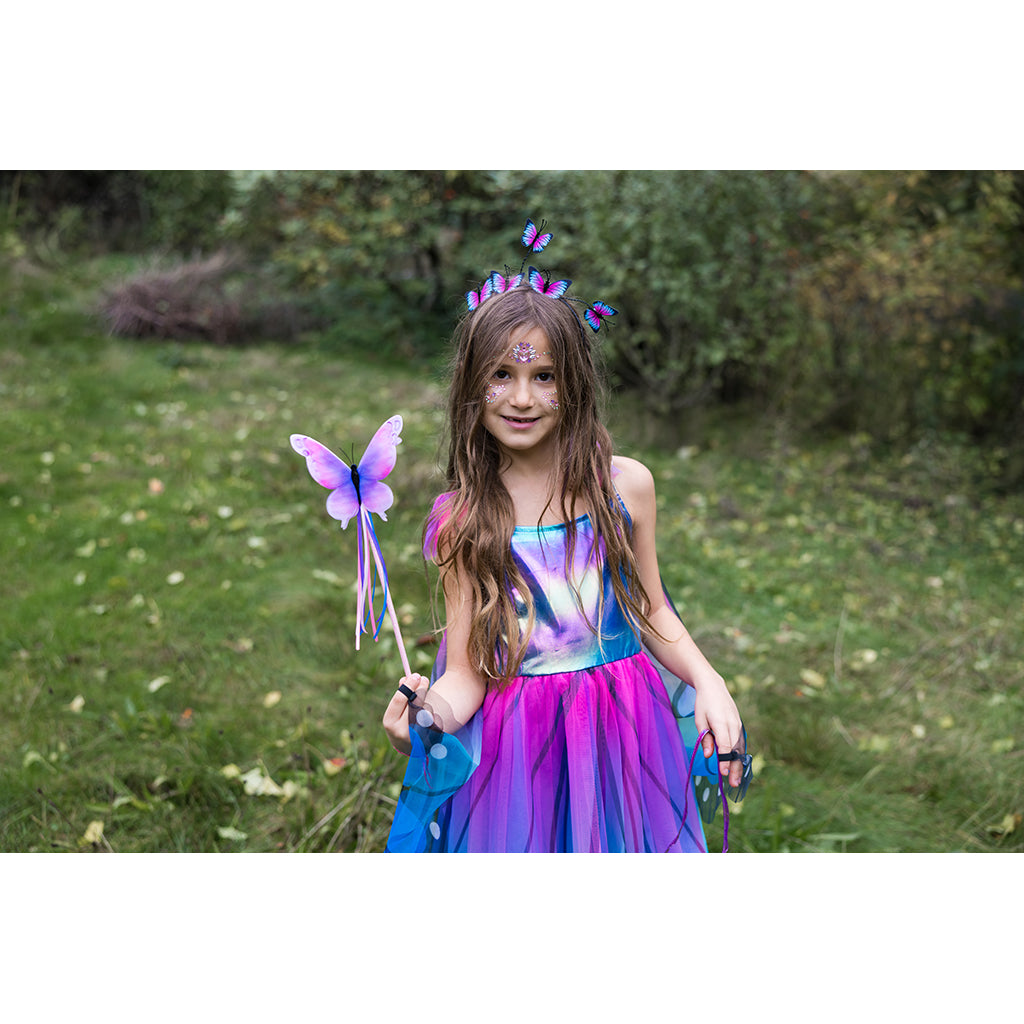 Great Pretenders Dress-Up Outfit, Blue/Purple Butterfly Dress with Wings - Size 2-6 Years