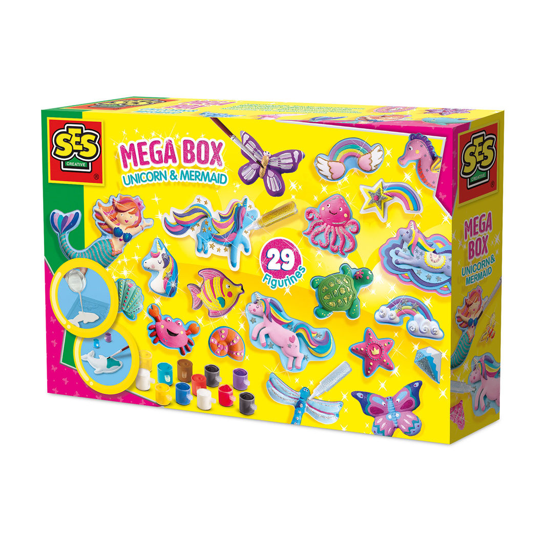 SES Creative Cast & Paint, Mega Set - Unicorn and Mermaid