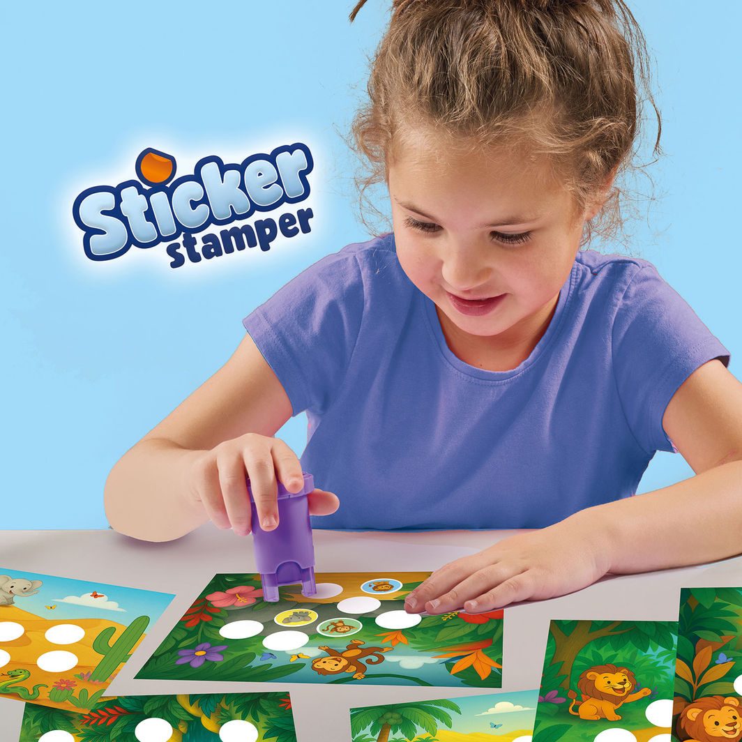 SES Creative Stamp Set with Stickers, Jungle Animals