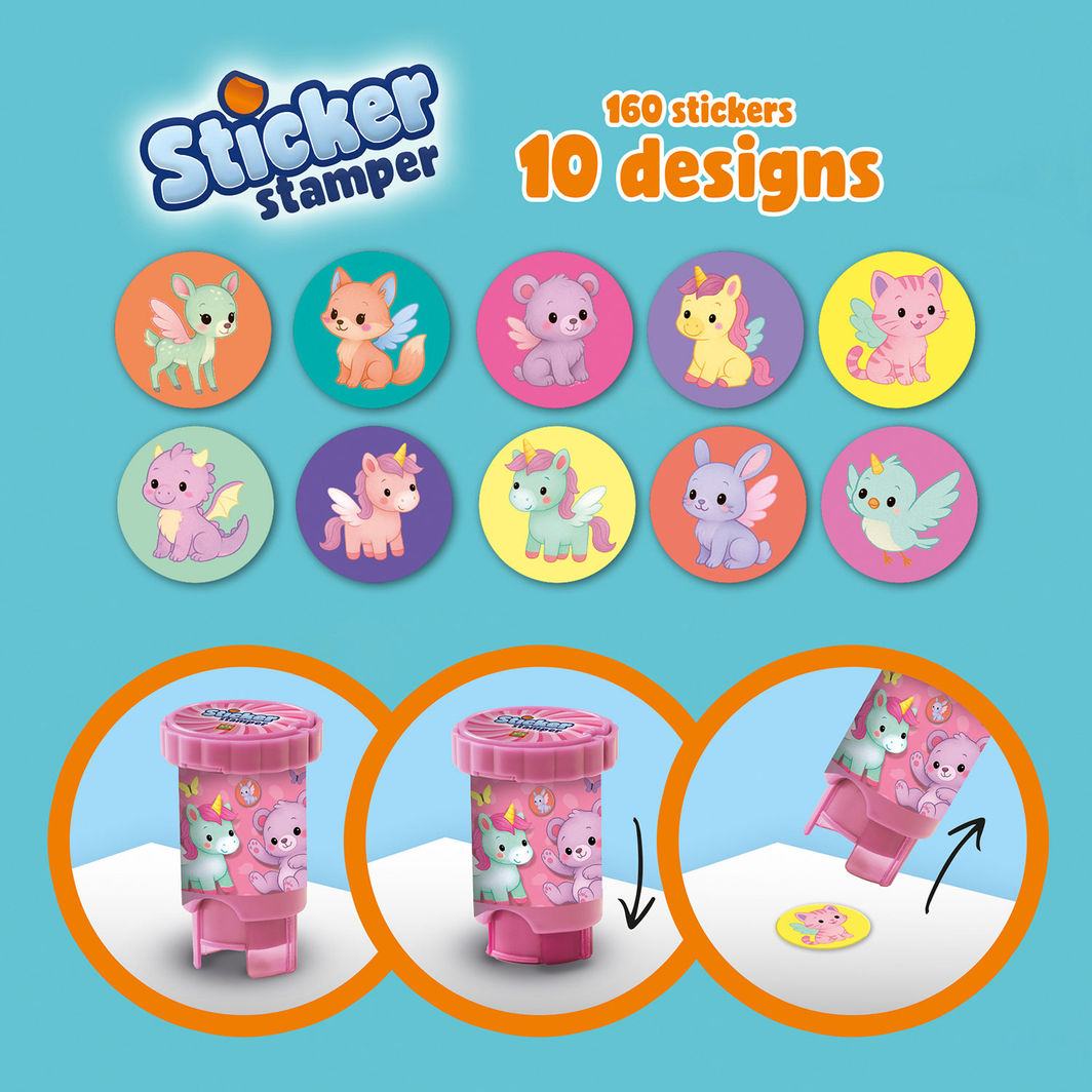 SES Creative Stamp Set with Stickers, Fantasy Creatures