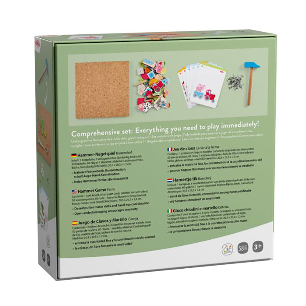 Haba Hammer Mosaic with Nails, Farmyard