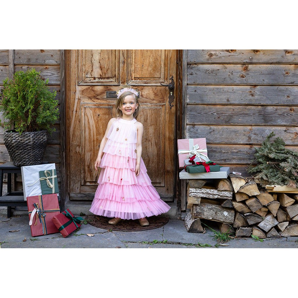 Great Pretenders costume, Christmas Tree Dress and Headband, blush – ages 2-4 and 4-6 years