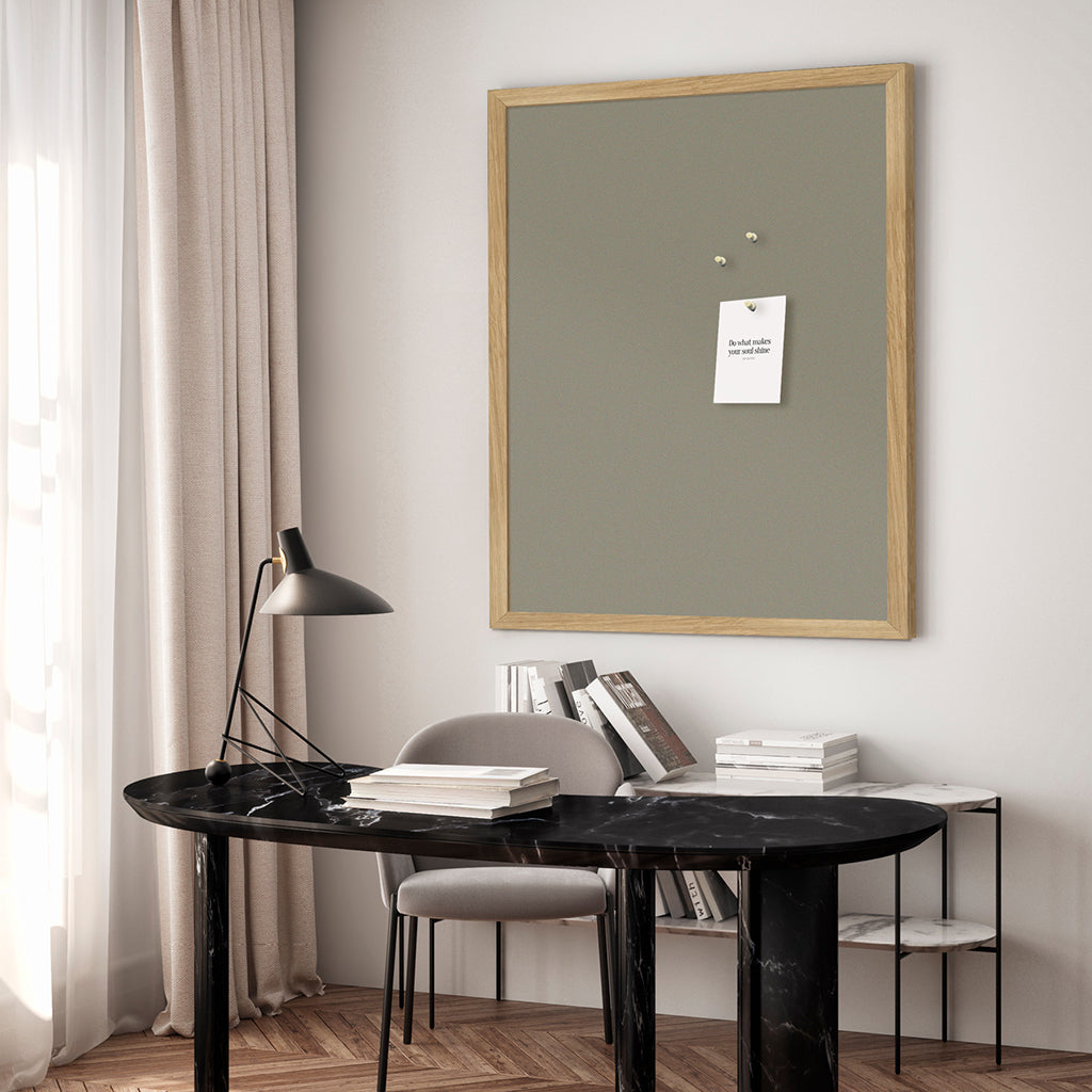 Notice Board with Oak Frame, Green Symphony 62 x 42 cm