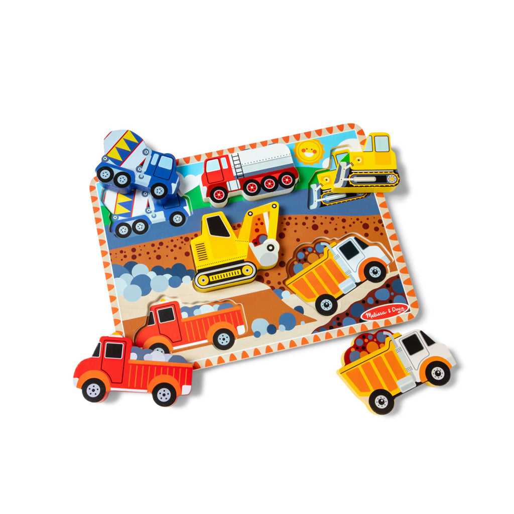 Melissa & Doug Wooden Puzzle with Large Pieces, Vehicles - 6 Pieces