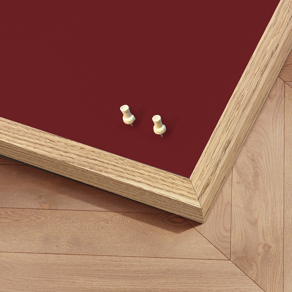Bulletin Board with Oak Frame, Pinot Noir - 62 x 42 cm