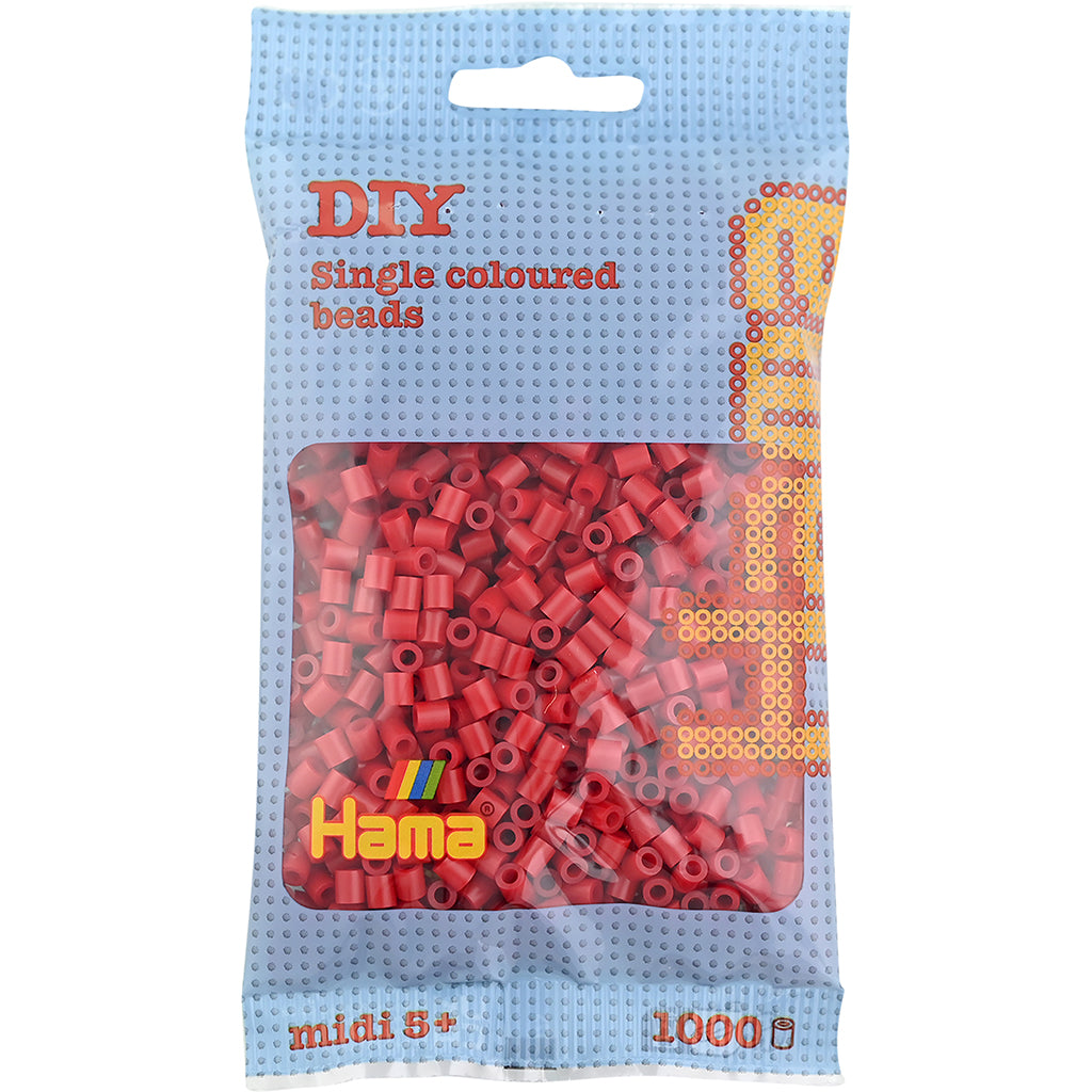 Hama Midi Beads in Bag, Dark Red - 1000 Pieces