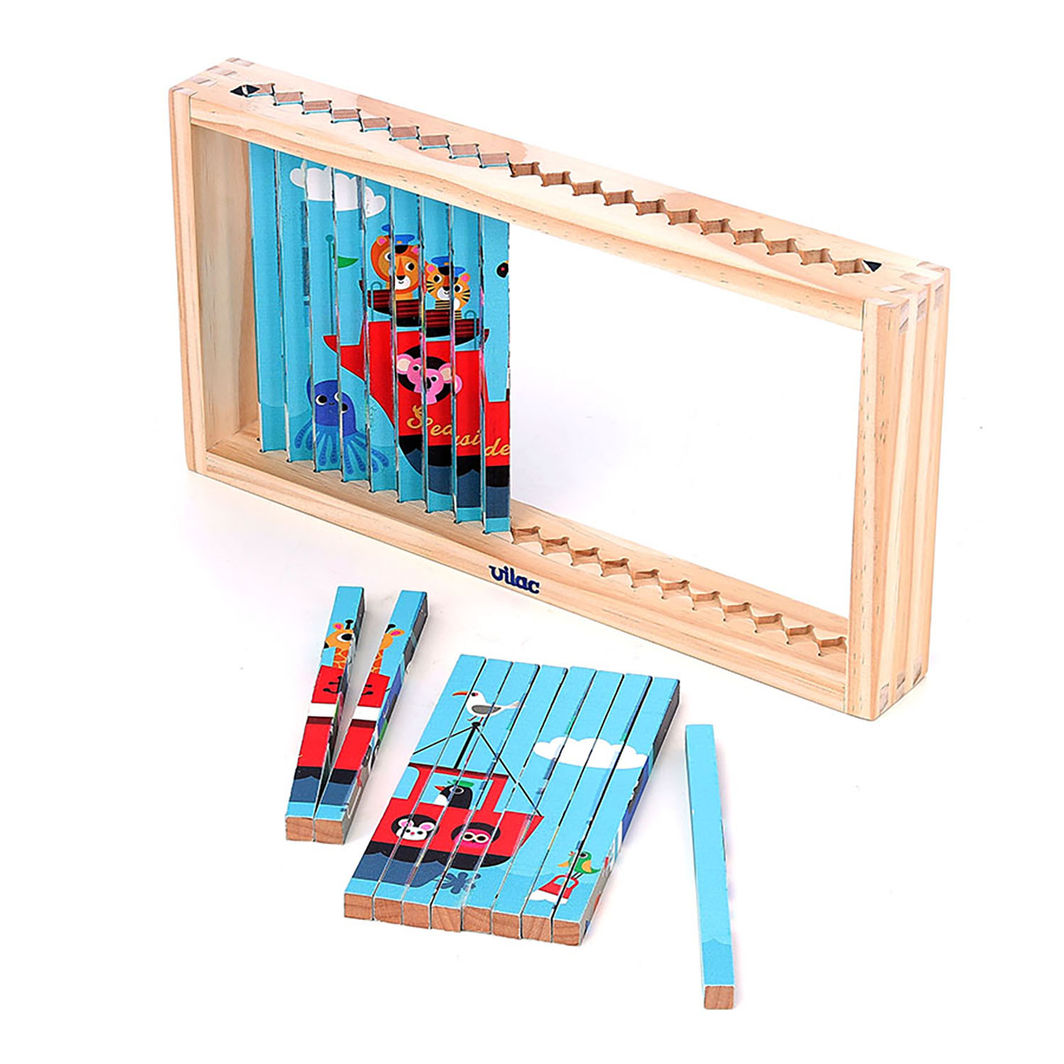 Vilac Agamograph Puzzle with 20 Pieces, 4-Dimensional Design - Transport