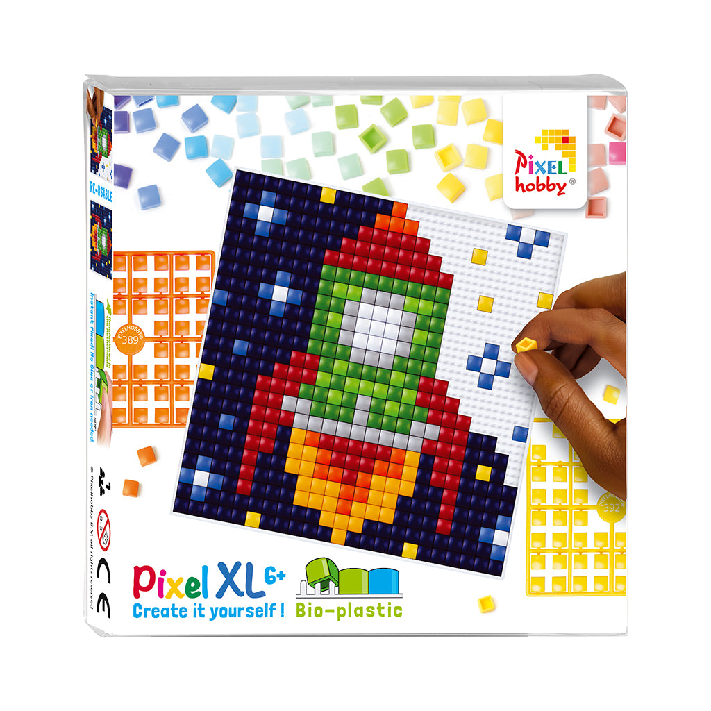 Pixel Mosaic, XL Perler Mosaic, Basic Set - Moon Rocket