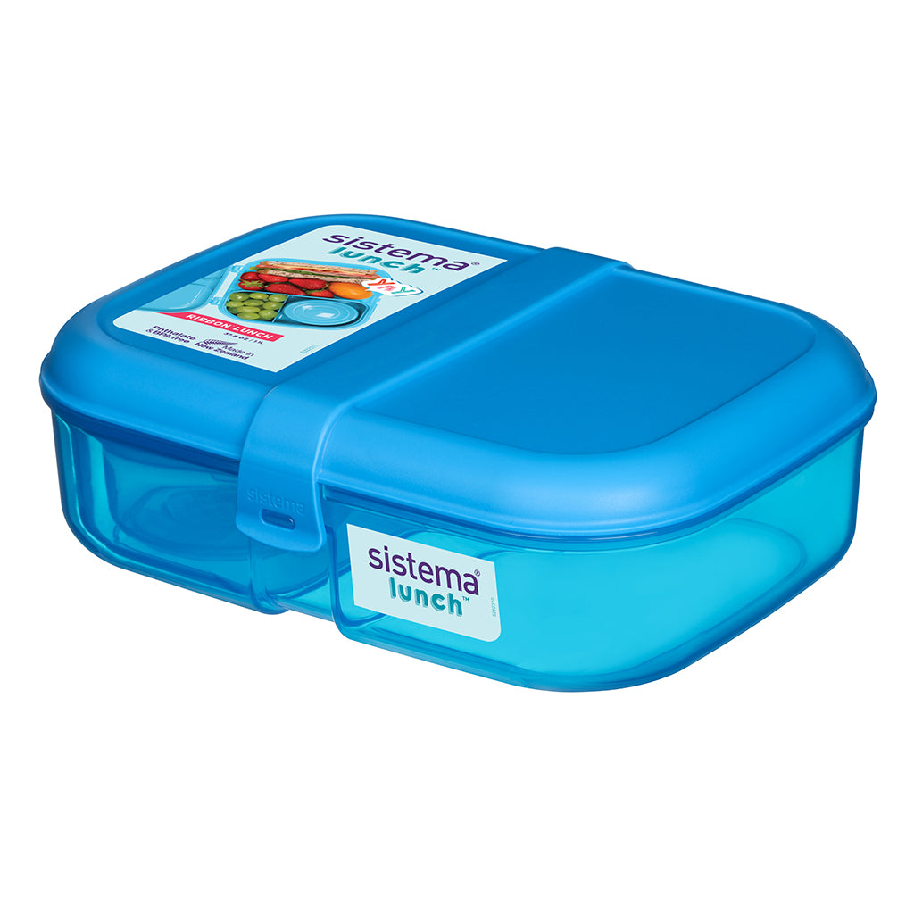 Sistema Ribbon Lunch Box with Removable Compartment, 1.1L - Blue