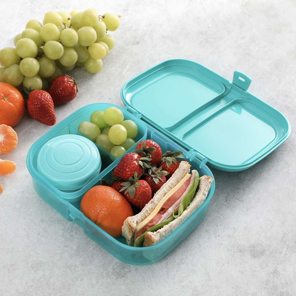 Sistema Ribbon Lunch Box with Removable Compartment, 1.1L - Teal