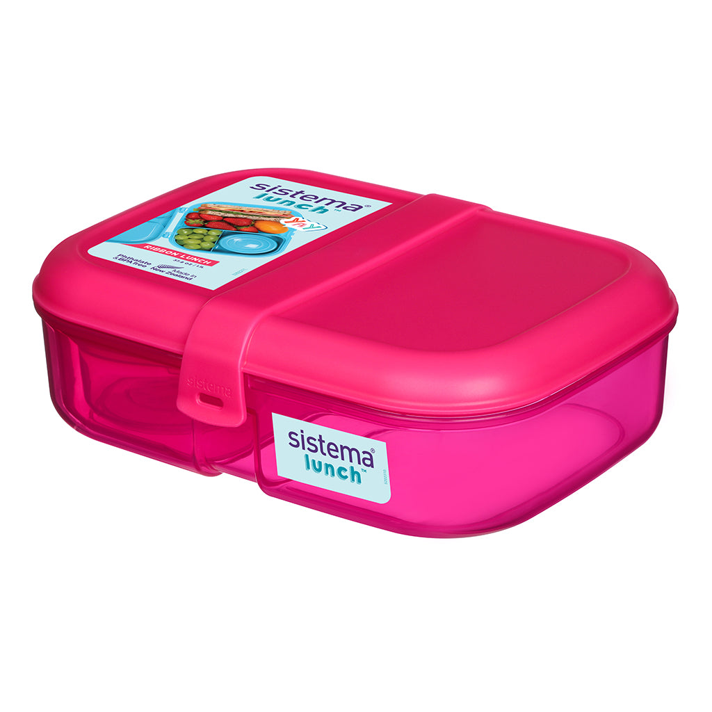 Sistema Ribbon lunchbox with removable compartment, 1.1L – Pink