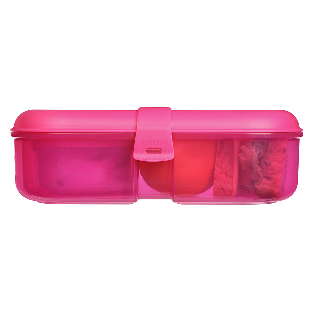 Sistema Ribbon lunchbox with removable compartment, 1.1L – Pink