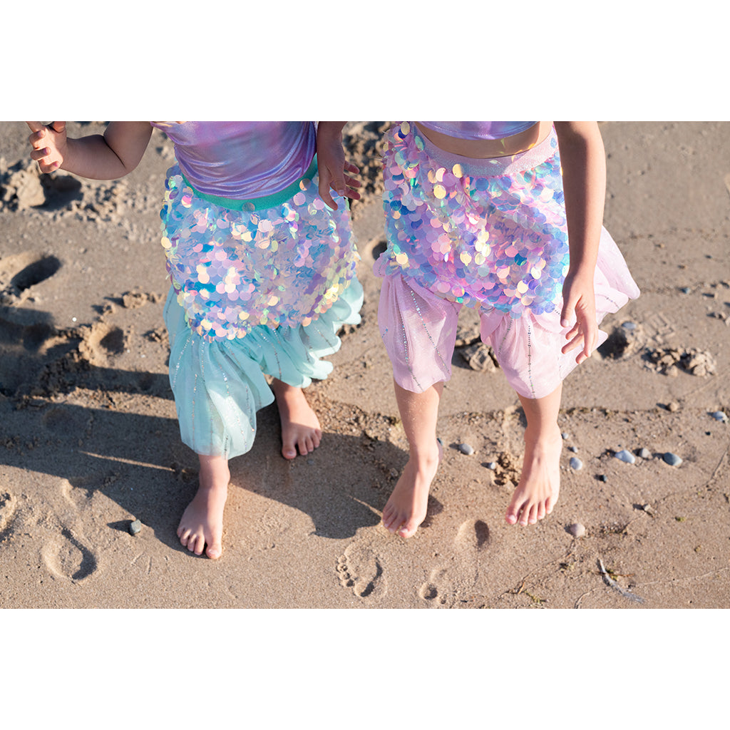 Great Pretenders Costume, Bling Bling Mermaid Skirt and Hair Clips, Mint - Size 4-6 Years