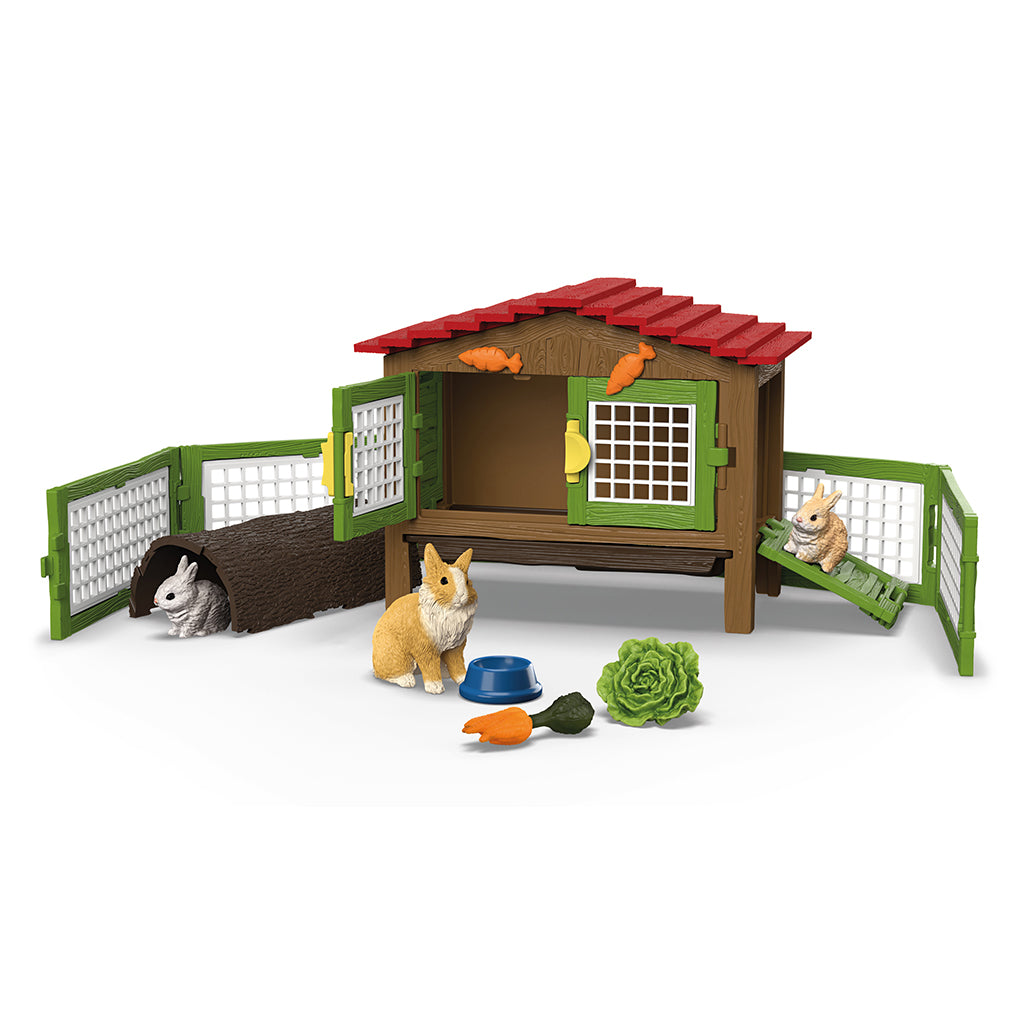 Schleich Rabbit Hutch with 3 Rabbits